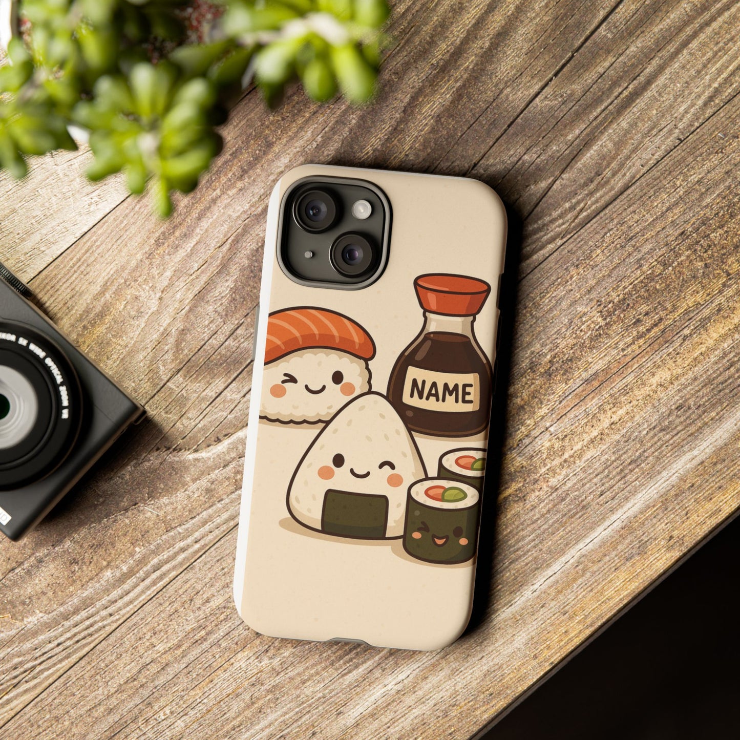 Cute Sushi Phone Case - Kawaii Sushi Design, Personalized Cell Phone Cover, Gifts for Food Lovers, Anime Style, Fun Accessories