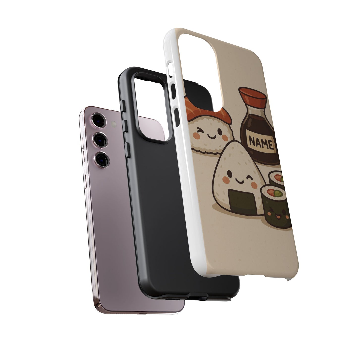 Cute Sushi Phone Case - Kawaii Sushi Design, Personalized Cell Phone Cover, Gifts for Food Lovers, Anime Style, Fun Accessories