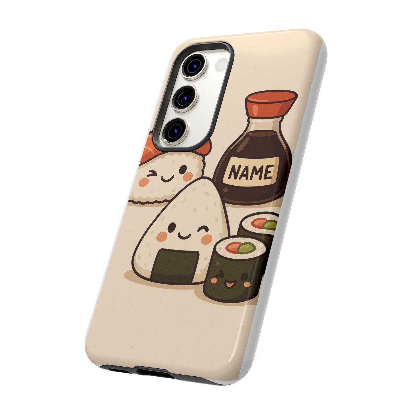 Cute Sushi Phone Case - Kawaii Sushi Design, Personalized Cell Phone Cover, Gifts for Food Lovers, Anime Style, Fun Accessories