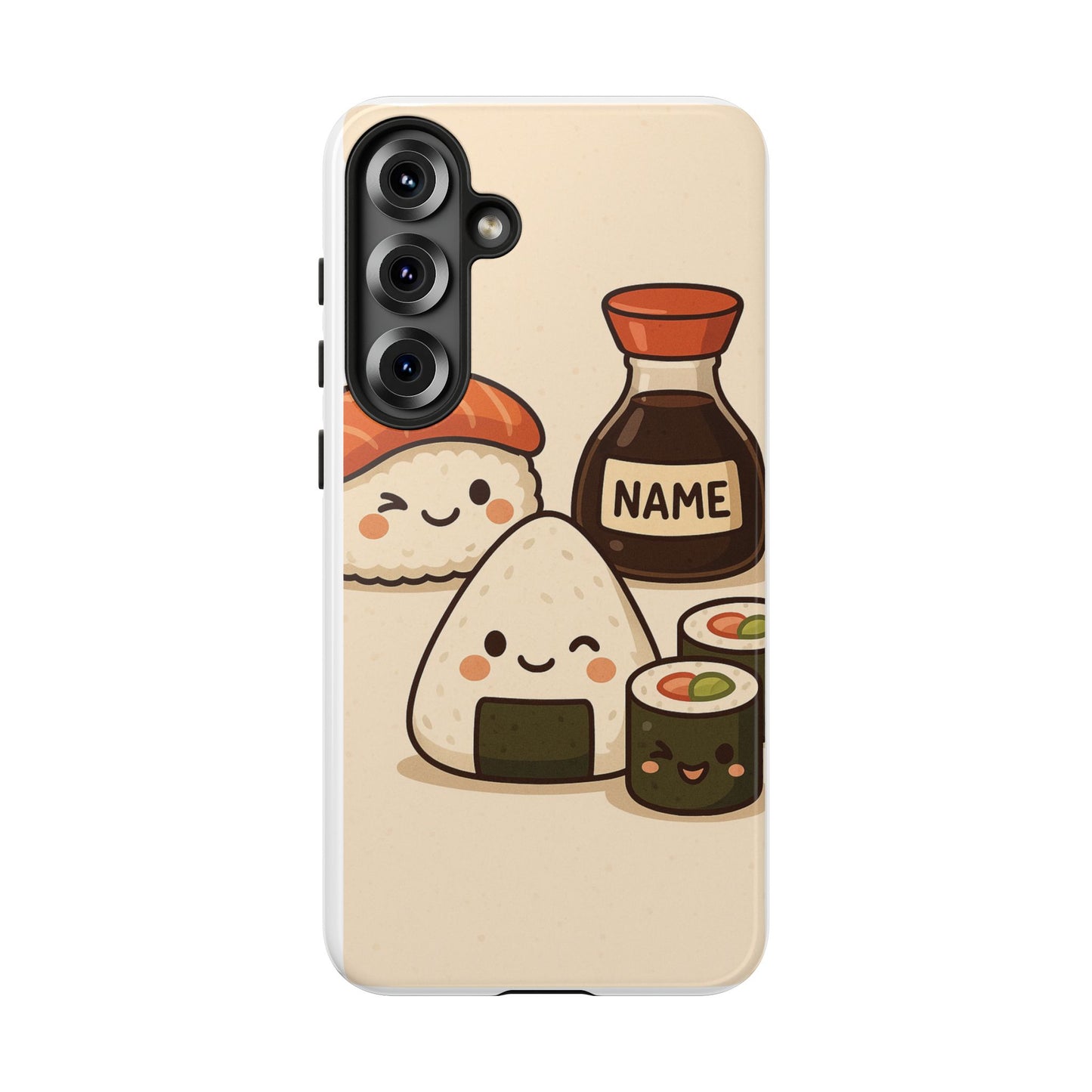 Cute Sushi Phone Case - Kawaii Sushi Design, Personalized Cell Phone Cover, Gifts for Food Lovers, Anime Style, Fun Accessories