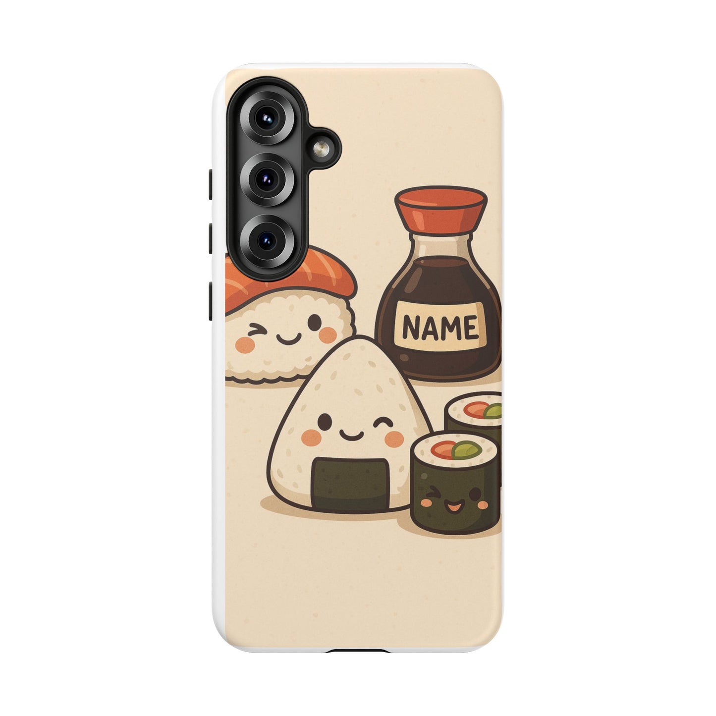 Cute Sushi Phone Case - Kawaii Sushi Design, Personalized Cell Phone Cover, Gifts for Food Lovers, Anime Style, Fun Accessories