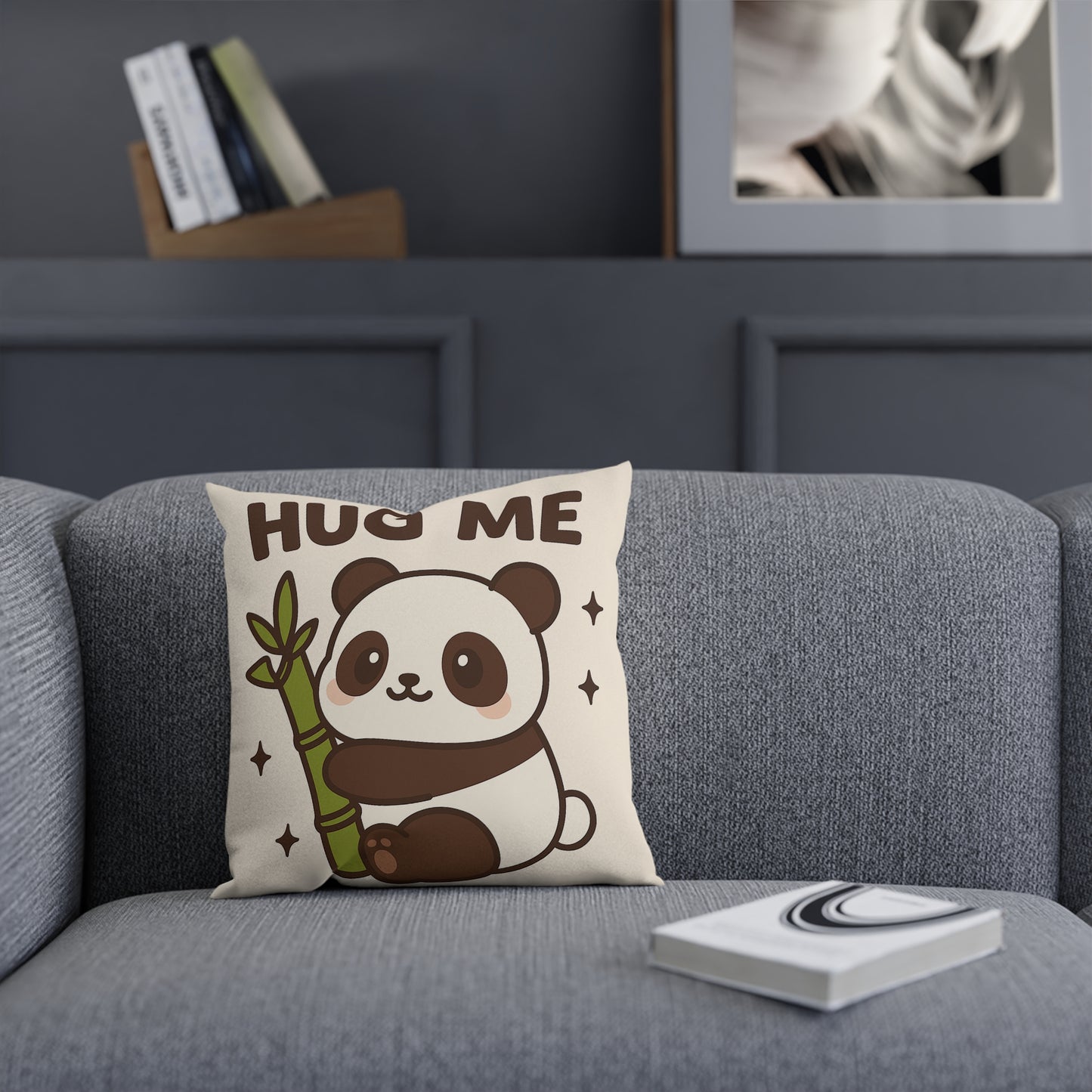 Cute Panda Hug Me Cushion, Adorable Throw Pillow, Gift for Animal Lovers, Nursery Décor, Cozy Home Accent
