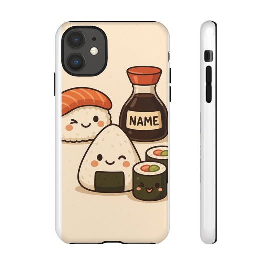 Cute Sushi Phone Case - Kawaii Sushi Design, Personalized Cell Phone Cover, Gifts for Food Lovers, Anime Style, Fun Accessories