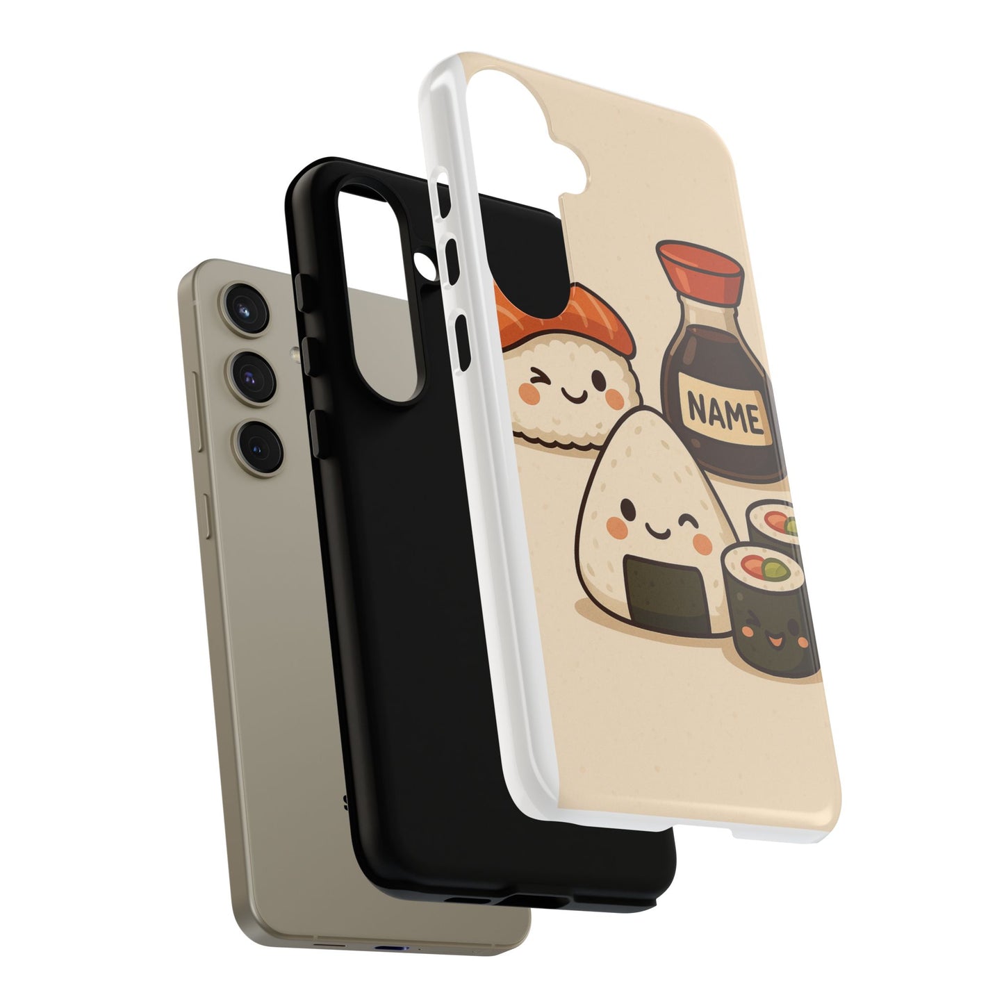 Cute Sushi Phone Case - Kawaii Sushi Design, Personalized Cell Phone Cover, Gifts for Food Lovers, Anime Style, Fun Accessories