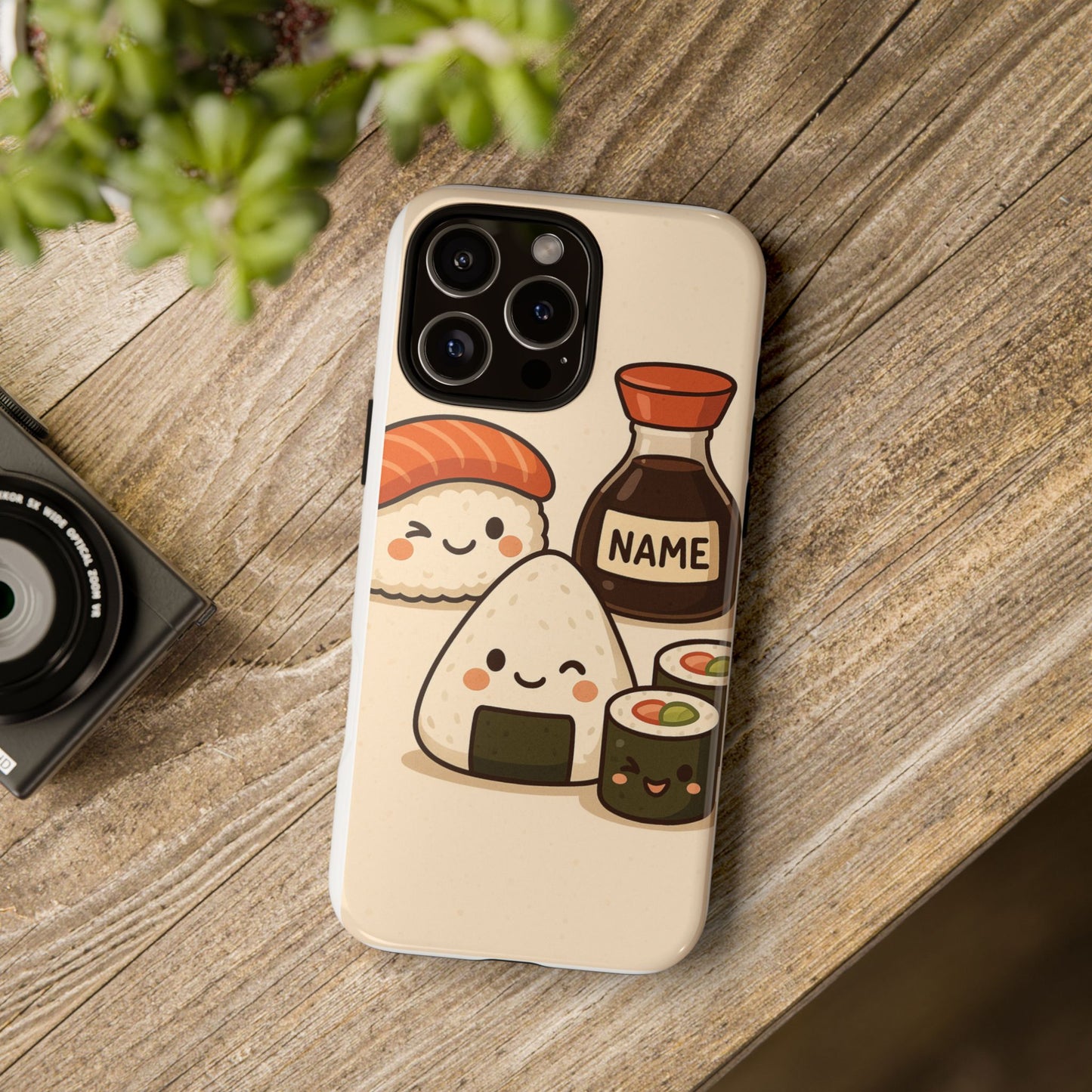 Cute Sushi Phone Case - Kawaii Sushi Design, Personalized Cell Phone Cover, Gifts for Food Lovers, Anime Style, Fun Accessories