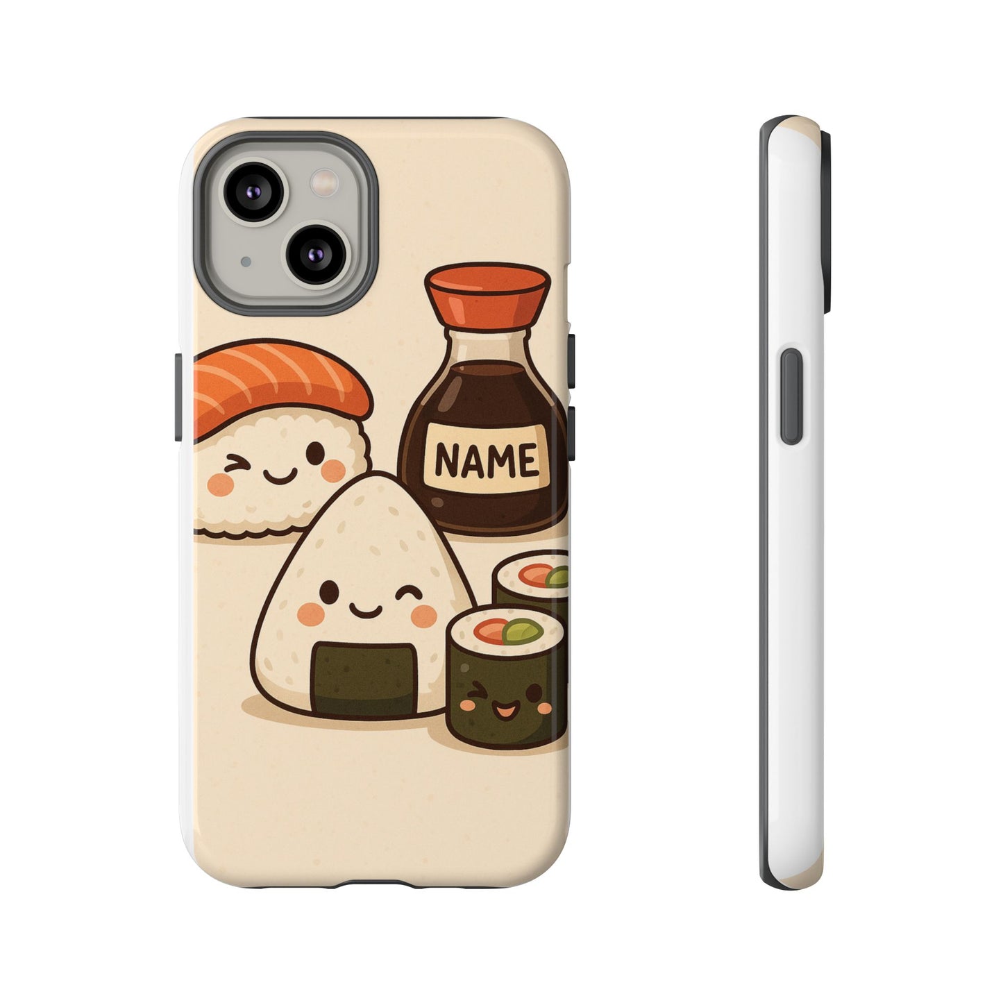 Cute Sushi Phone Case - Kawaii Sushi Design, Personalized Cell Phone Cover, Gifts for Food Lovers, Anime Style, Fun Accessories
