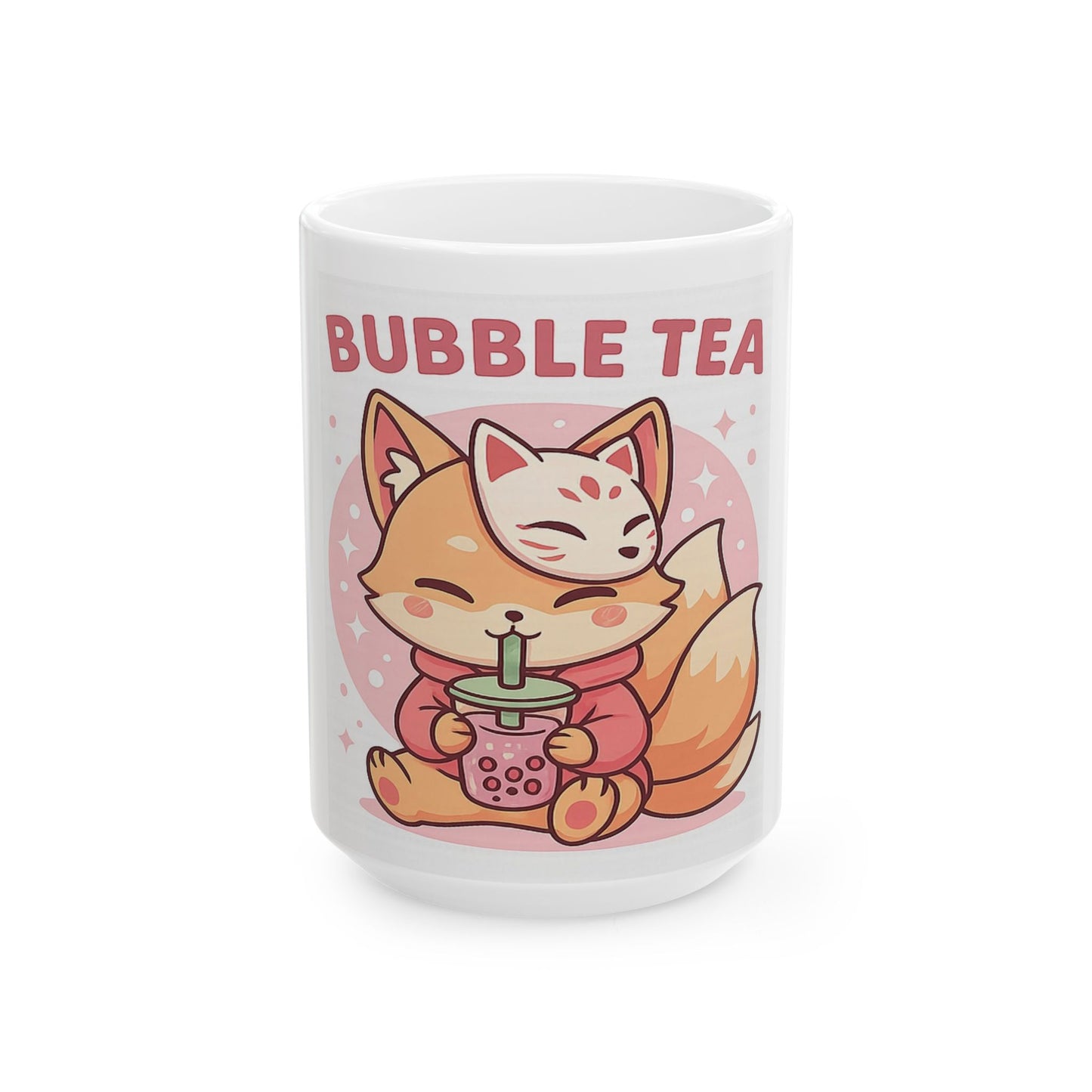 Cute Bubble Tea Ceramic Mug, Adorable Cat Coffee Cup, Kawaii Drinkware, Gift for Tea Lovers, Anime Mug, Cartoon Mug