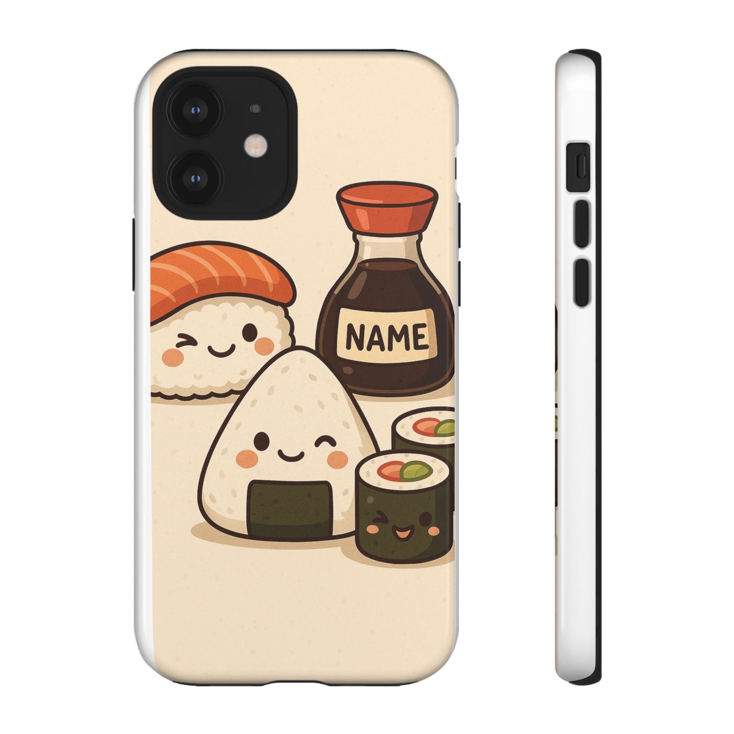 Cute Sushi Phone Case - Kawaii Sushi Design, Personalized Cell Phone Cover, Gifts for Food Lovers, Anime Style, Fun Accessories