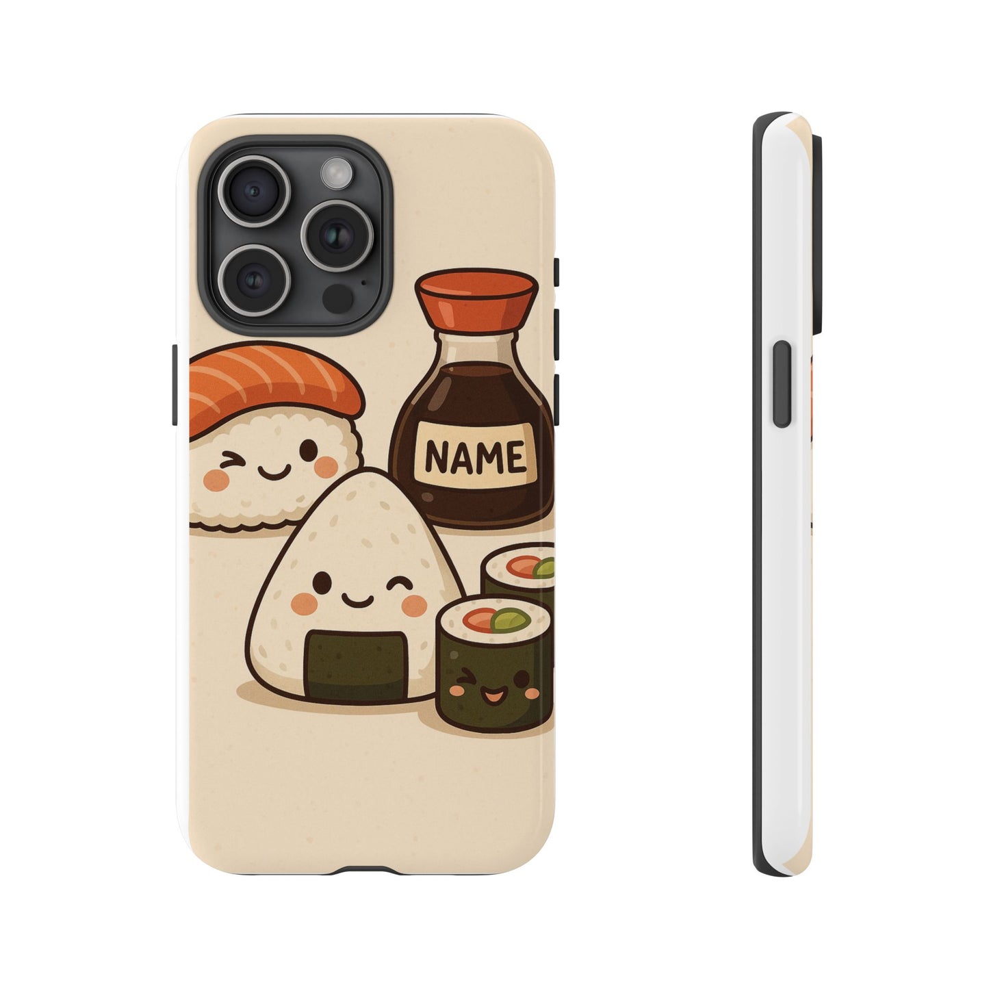 Cute Sushi Phone Case - Kawaii Sushi Design, Personalized Cell Phone Cover, Gifts for Food Lovers, Anime Style, Fun Accessories