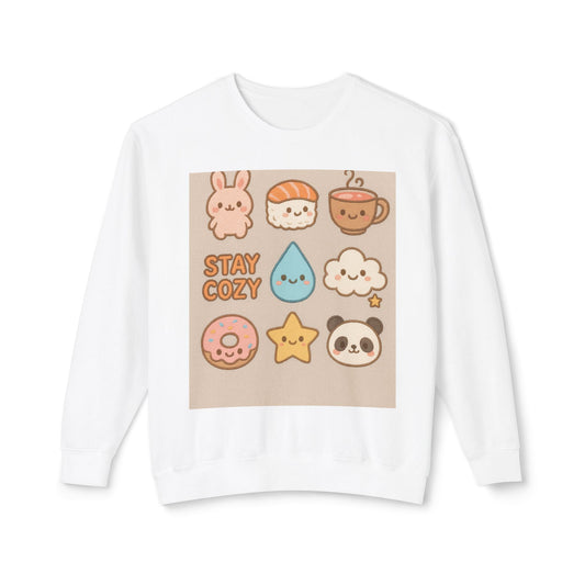 Cozy Crewneck Sweatshirt | Stay Cozy & Rise N' Shine | Cute Cartoon Design | Gift for Friends & Family | Perfect for Fall & Winter