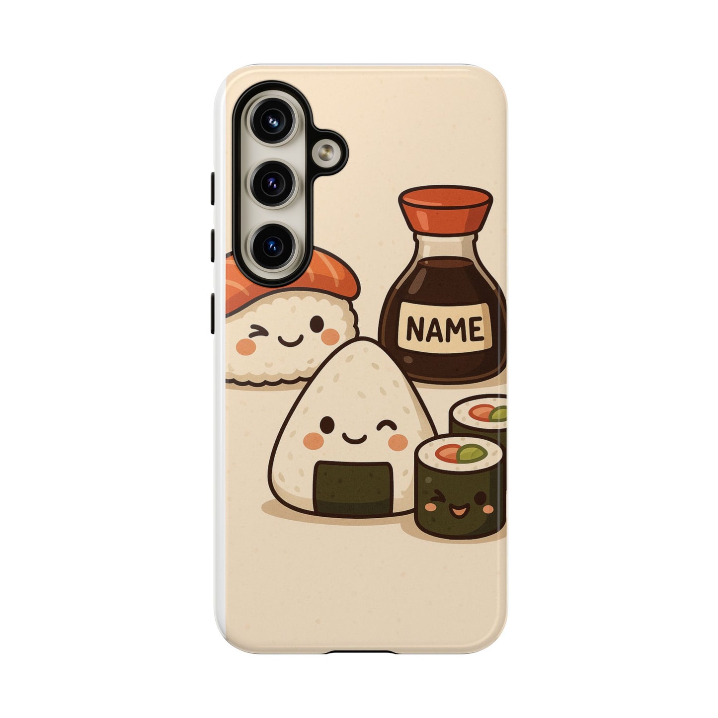 Cute Sushi Phone Case - Kawaii Sushi Design, Personalized Cell Phone Cover, Gifts for Food Lovers, Anime Style, Fun Accessories