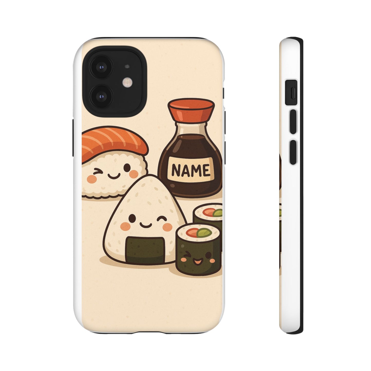 Cute Sushi Phone Case - Kawaii Sushi Design, Personalized Cell Phone Cover, Gifts for Food Lovers, Anime Style, Fun Accessories